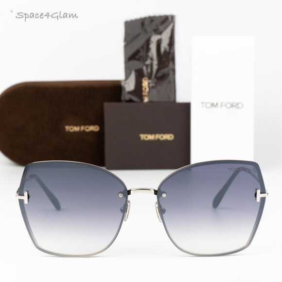 Tom Ford Women Sunglasses Palladium Smoke Mirror Butterfly FT1107 16C BRAND NEW